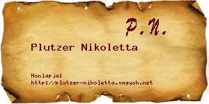 Plutzer Nikoletta névjegykártya